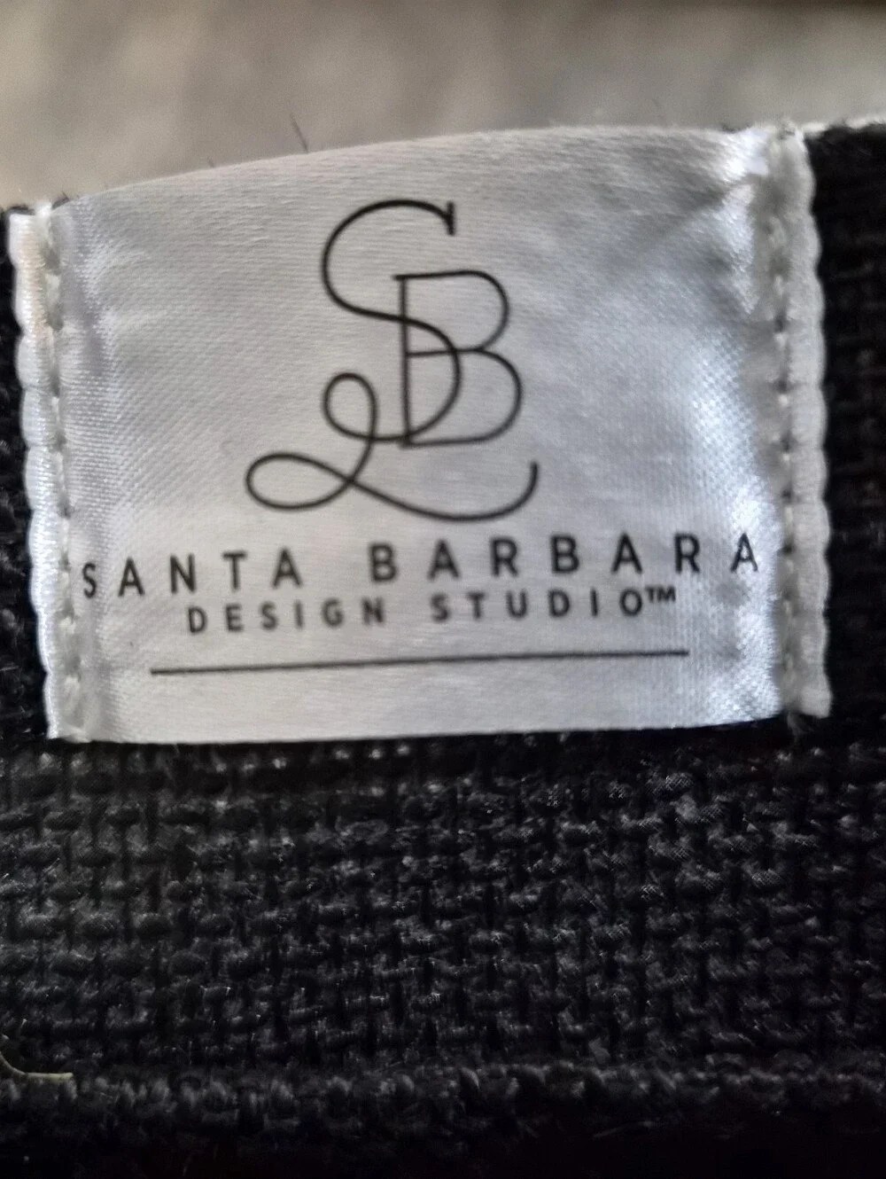 SANTA BARBARA DESIGN STUDIO Black Canvas Beach Tote with Natural Trim
